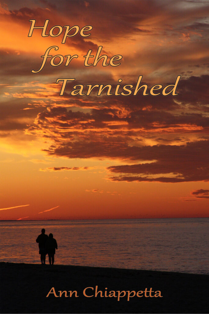 book cover two people  looking out over the beach watching a glorious sunset. 